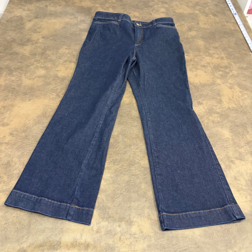 Talbots Flare Jean Womens 8P Blue Dark Wash High Rise Denim 5598